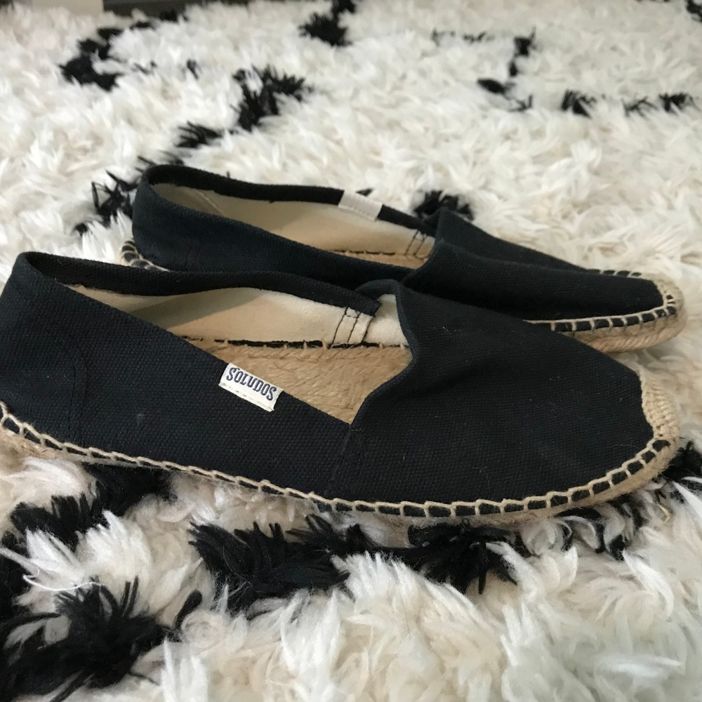 Soludos Black Espadrilles Slipper Shoes